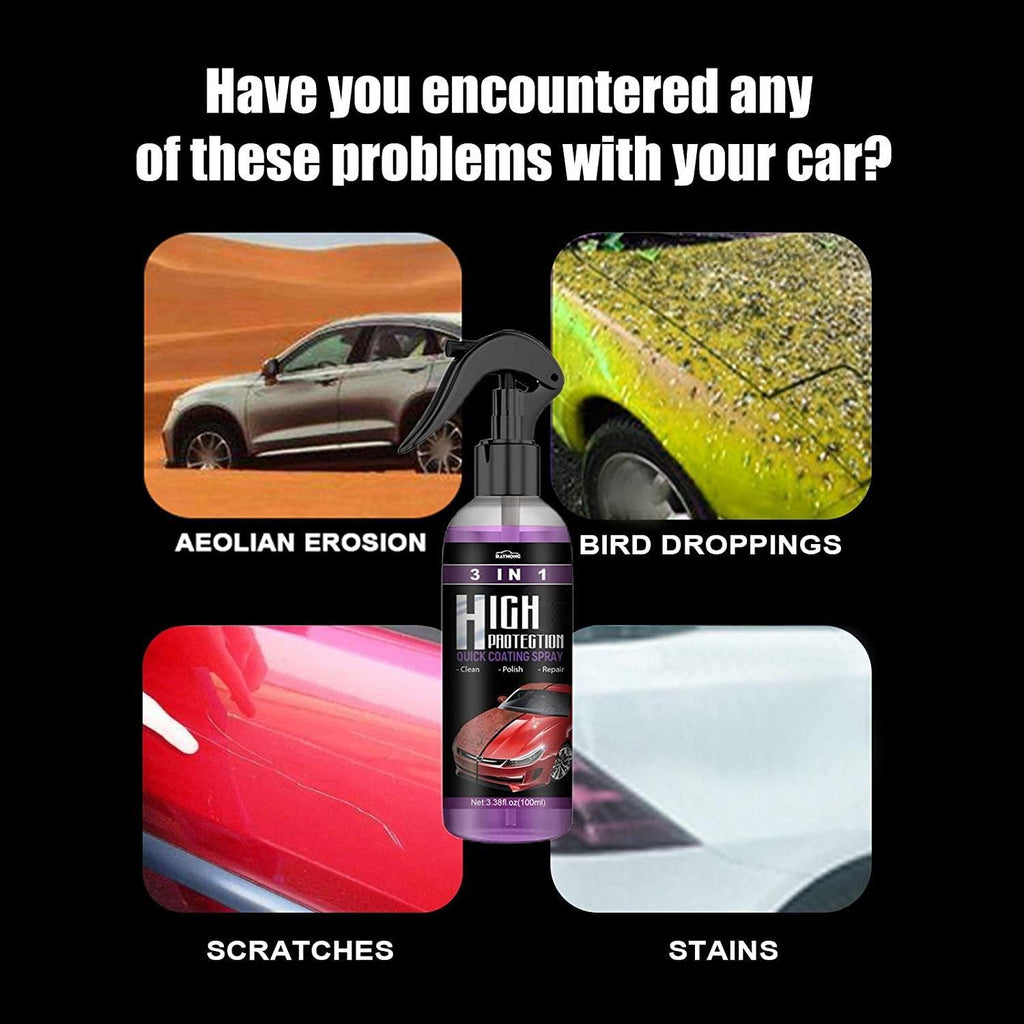 3-in-1 Nano Coating & Car Scratch Polish Spray (Pack of 2) – Waterless Wash & Gloss Shield